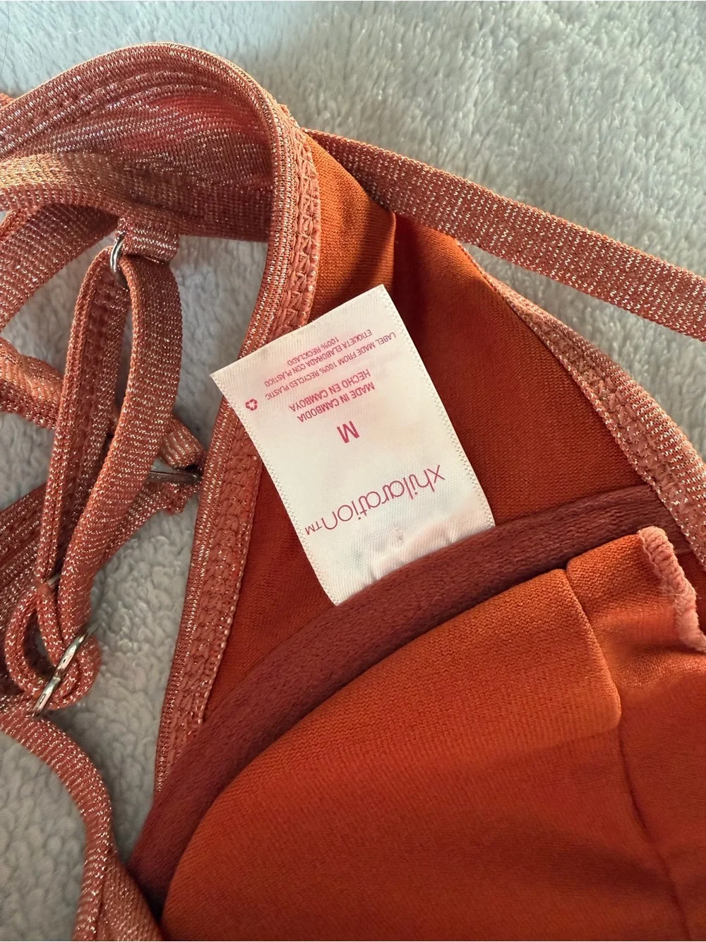 Xhilaration Shimmer Rust Orange Underwire Bikini Set